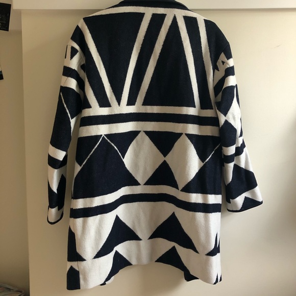 Zara Basic Blue and White Coat Size M - Picture 6 of 6